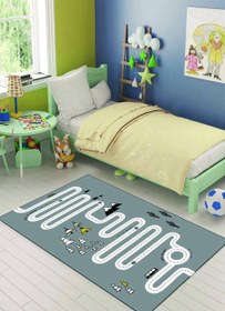Resim Çocuk Oyun Halısı Gri Dekhera C6006 - 80X300 / Dot Taban 