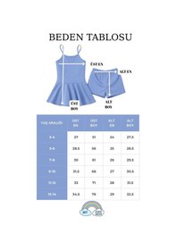 Resim My Kids Wear Kız Çocuk Garson Mayo Elbiseli Şortlu 2 Li Takım 12420 Mavi 