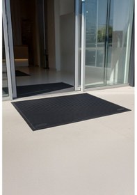 Resim Kaymaz Taban Kauçuk Dış Mekan Paspası, Kauçuk Kapı Önü Paspası 60x80 cm Channel Mat 