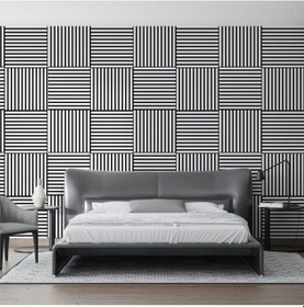 Resim Beyaz 40x40cm Yeni Nesil Akustik Ahşap Duvar Paneli 