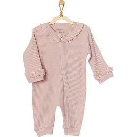 Resim Andywawa Kız Bebek Yaka Detaylı Modal Kumaş Tulum Ac22209R Pembe 