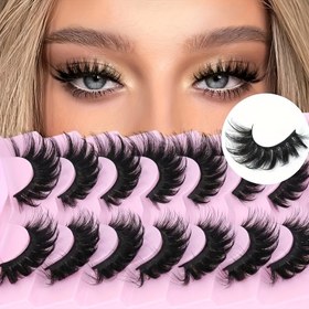 Resim 7 Çift Yumuşak Sahte Mink Kirpik Seti - Kedi Gözü & Kostüm Stili, CC/D Curl, Ekstra Kalın, Hacimli, Kokusuz, Karma Uzunluk 13-21mm, D-Curl Doğal Görünüm Sahte Kirpik Paketi 
