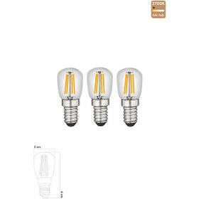 Resim Heka Led Rustik Ampul E14 C7 Ampul 2w 2700k Gün Işığı 3'lü Erd-69 