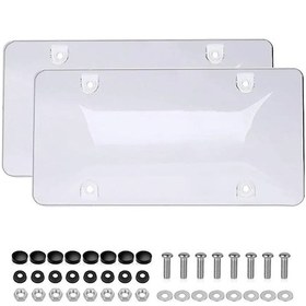 Resim Lemestar Transparent Araba Plaka Kafesi - Dayanıklı Abs+pc Malzeme, Uv Koruma, Evrensel Uyum, Kolay Kurulum 2 Adet + Vida + Somun Seti 