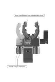 Resim SmallRig 1993B Rod Çubuk Bağlantılı Evrensel Mikrofon Tutacağı 