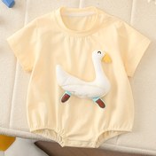 Resim 1 adet Gençler İçin Sevimli Ördek Onesie - Hafif Yaz İnce Pamuklu Bodysuit, Hayvan Tasarımı ile Sevimli Sarı Ördek Kıyafeti, Erkekler ve Kızlar İçin, Dış Mekan İçin 