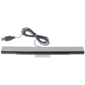 Resim Gri-wii Sensör Çubuğu Kablolu Alıcı Ir Sinyal Işını Usb Fişi Uzaktan Yedek Hareket Sensörü Çubuğu 