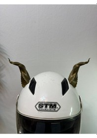 Resim Motor & Motosiklet Bükülmüş Gold Boynuz Kask Dış Aksesuarı Diğer 