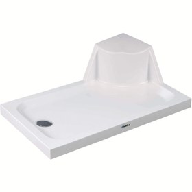 Resim Dikdörtgen Flat Oturmalı Duş Teknesi | Sanacryl - 90x150 / Kırmızı / Oturmalı 