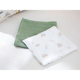 Resim English Home Rainbow Pamuklu 2'li Bebe Müslın Set 65x65 Cm Yeşil 