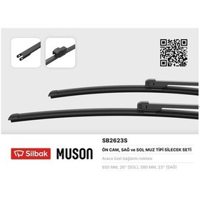 Resim Sılbak Silecek Süpürgesi 650/580mm Muz Tipi Bmw 5 Serısı E39 Ozel Dızayn IS00-SILBAK SB2623S 