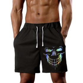 Resim DAXİS Sportwear Company Erkek Siyah Skull Baskılı Şort 