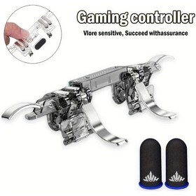 Resim Sunshine022 K19 Mobil Oyun Kontrolcü Tetikleyici 6 Parmak Hassas Hedef Düğme Pubg Gamepad 