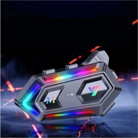 Resim Stereo Bluetooth Kask Interkom, Gürültü Azaltma, Rgb Işık, Motosiklet Için Kullanışlı 