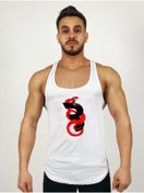 Resim Black İstanbul Snake Baskılı Askılı Fitness Atleti 
