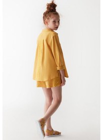 Resim Kız Gömlek 24ynk36373 Sarı 