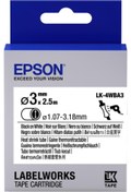 Resim Epson LK-4WBA3 Beyaz Üzeri Siyah Makaron (1,07-3,18 mm çap) 2,5Metre 