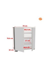 Resim Portmanto Vestiyer Ayakkabılık 2 Kapaklı Ayakkabı Dolabı Raflı Beyaz 