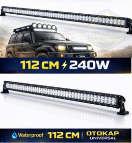 Resim KAPOTO 112cm 240W Off Road Dikdörtgen Led Bar Araç Üstü 4x4 Led Projektör Işık 