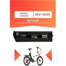 Resim Rks Mx30 Uyumlu 36v 20ah Elektrikli Bisiklet Bataryası Siyah 
