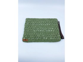 Resim PACHİRA El Yapımı Hasır Portföy Kağıt Ip Clutch Çanta / En 32 Cm. Uzunluk 21 Cm. 