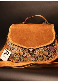 Resim Pujiva Etnik Tarz Kilim Desenli, Omuz Askılı, Çok Cebli Fermuarlı, Kilitli, Gece, Günlük Çanta En 26 Boy 19 Siyah 