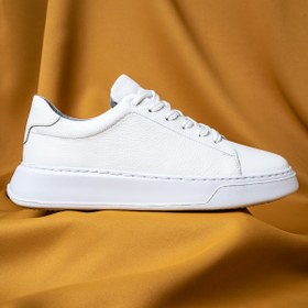 Resim Hatemoğlu Erkek Beyaz %100 Deri Esnek Taban Bağcıklı Casual Ayakkabı Sneaker 