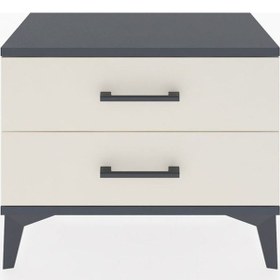 Resim Arges Komodin 2 Çekmeceli 60x30x48 Antrasit-aytaşı Antrasit 