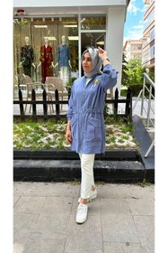 Resim Sernisa Moda Kadın Tesettür Beli Büzgülü Fermuarlı Cepli Mevsimlik Tunik Ceket 
