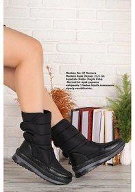 Resim Beyaz Twingo Termo Kaymaz Taban Cırtlı Kadın Kar Bot Siyah Siyah 