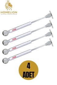 Resim HOMELION 4 ADET Fors 100N Gri Dolap Kapak Pistonu – Amortisörlü Hidrolik Destek Mekanizması - 27 cm 