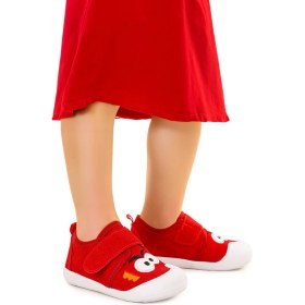 Resim Kiko Kids Cookie Cırtlı Kız Bebek Ilk Adım Panduf Ayakkabı Kırmızı 