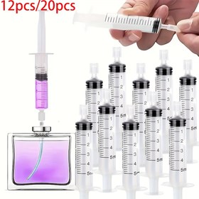 Resim 12 adet/20 adet Doldurulabilir Kozmetik Pompa Dağıtıcıları - Plastik, Lateks İçermez, Kokusuz, Parfüm, Cilt Bakımı ve Güzellik Ürünleri için İdeal - Syringe Doldurma Aracı ile Mini Şişeler, Güzellik Ürünleri Dağıtıcısı|Modern Estetik|Dayanıklı Plastik 