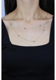 Resim Nazar Boncuklu 115 Cm Altın Yaldızlı Gümüş Kolye 7254 508687198 