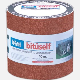 Resim BTM Bitüself Star Alüminyum Folyolu Su ve Ses Yalıtım Bandı Kırmızı En 20 cm-10 Metre 