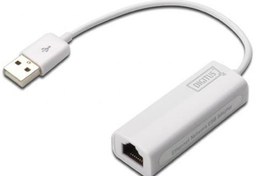 Resim DN-10050-1 Digitus USB 2.0 Fast Ethernet Adaptörü, 1 x 10/100 RJ45 Dişi, USB-A Erkek 