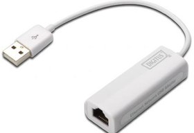 Resim DN-10050-1 Digitus USB 2.0 Fast Ethernet Adaptörü, 1 x 10/100 RJ45 Dişi, USB-A Erkek 