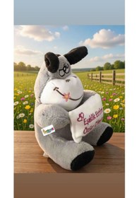 Resim Sevimli Eşek Peluş Eşeklik Ettim Özür Dilerim 25 Cm Hediyelik Uyku Arkadaşı Gri 