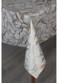 Resim Elyaf Silinebilir Pvc Muşamba Masa Örtüsü 1280-metalkmermer Altın 