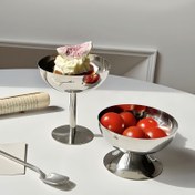 Resim 2 adet Paslanmaz Çelik Tatlı Kase ile Geometrik Desenler - Paslanmaz, Bulaşık Makinesinde Yıkanabilir, Puding, Mousse, Meyve Salatası için İdeal - Ev, Restoran, Otel Kullanımı için Mükemmel - Yaz Tatili Partileri ve Aile Toplantıları için İdeal, Tatlı Servisi | Geometrik Desenli Kase | Dayanıklı Mutfak Eşyaları 