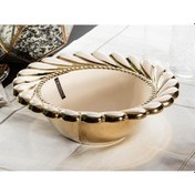 Resim Royking Callavi Yuvarlak Salata Kasesi 29 Cm Krem Gold Gbo 172 