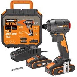 Resim Worx WX265 20Volt 2.0Ah Li-ion Çift Akülü 200Nm Kömürsüz Profesyonel Şarjlı Darbeli Tornavida 