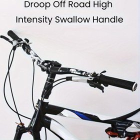 Resim Renkli Alüminyum Alaşımlı Dağ Bisikleti Direksiyonları - Uzatılmış, Off-Road & Hızlı Sürüş için Dayanıklı, 3.17x7.8 cm, Drop Off Road, Büyük Yan, Yatay 