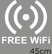 Resim MIGNATIS Free Wifi Yazısı Ve Işareti Sticker Yapıştırma 45 Cm - Beyaz 