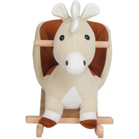 Resim Tommybaby Egitici Peluş Sallanan At Ahsap Sallanan At Krem 