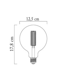 Resim Sylvanıa 7w 55w G125 Rustik Led Ampul 2500k E27 - Filamentli Led Lamba 