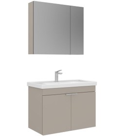 Resim Orka Desna 80 Cm Çöl Beji Banyo Dolabı Takımı Çöl Beji 