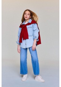Resim Defacto 90s Wıde Leg Geniş Paça Jean Pantolon Kız Çocuk G4648a826smnm39 Mavi-nm39 
