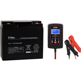 Resim Ilaçlama Pompası Için 12V 18AH Akü ve 2 Amper Şarj Aleti Ucomen 