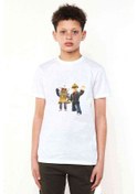 Resim Roblox Minecraft Game Child Baskılı Unisex Çocuk Beyaz T-Shirt 